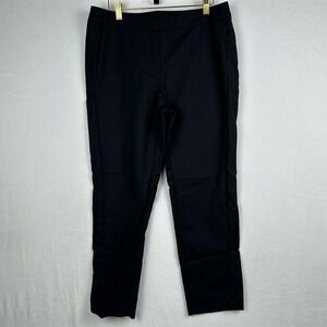 Ellen Tracy Black Stretch Cropped Ankle Pants Womens 10 Trousers Career Office